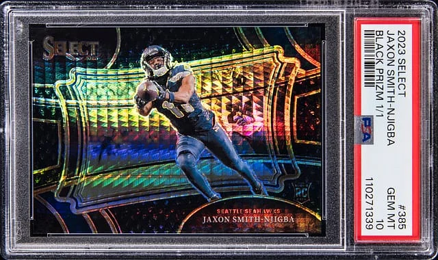 2023 Panini Select Jaxon Smith-Njigba Black Prizm #385 card image
