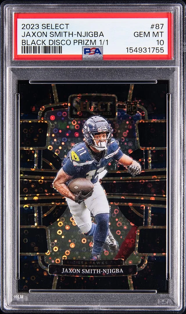 2023 Panini Select Jaxon Smith-Njigba Black Disco Prizm #87 card image