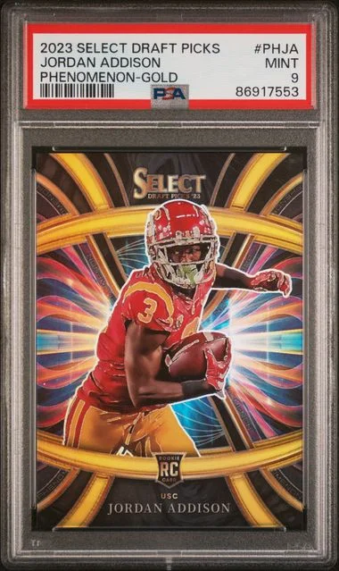 2023 Panini Select Jordan Addison Phenomenon Gold #PHJA card image