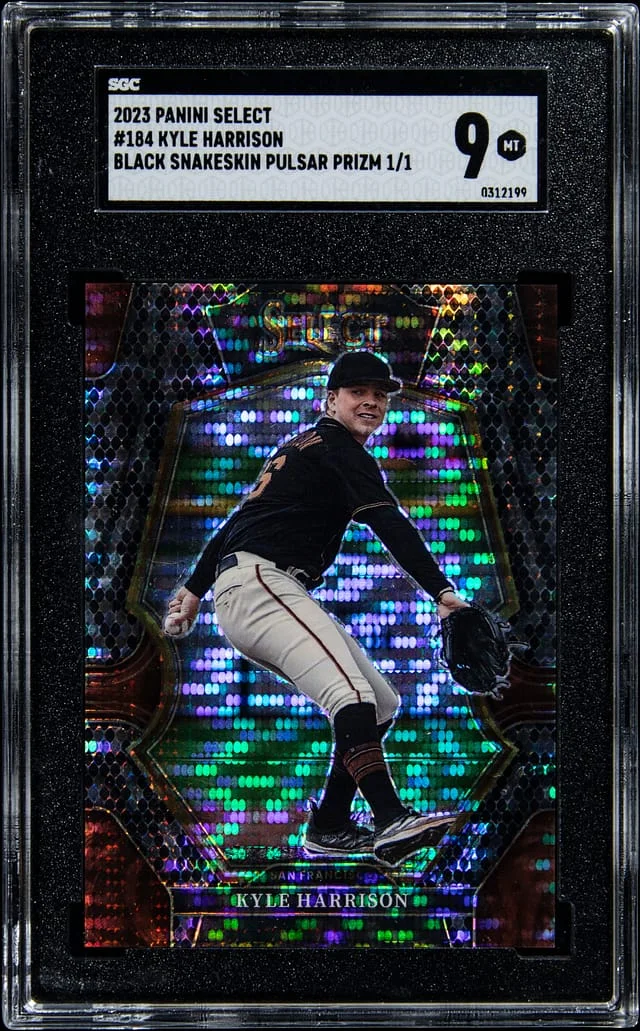 2023 Panini Select Kyle Harrison Black Snakeskin Pulsar Prizm #184 card image