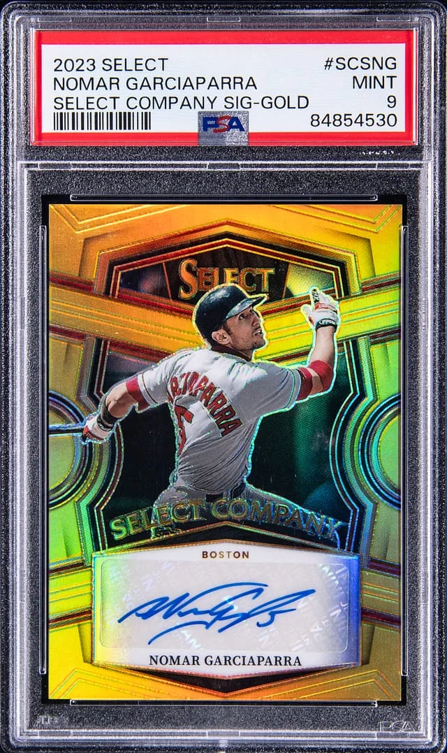 2023 Panini Select Nomar Garciaparra Company Signatures Gold #SCS-NG card image