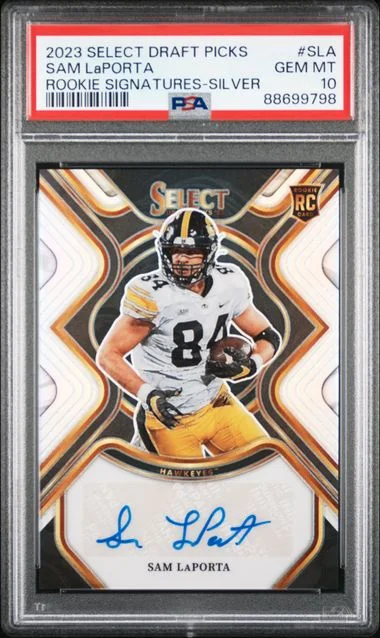 2023 Panini Select Sam Laporta Signature Silver #SLA card image