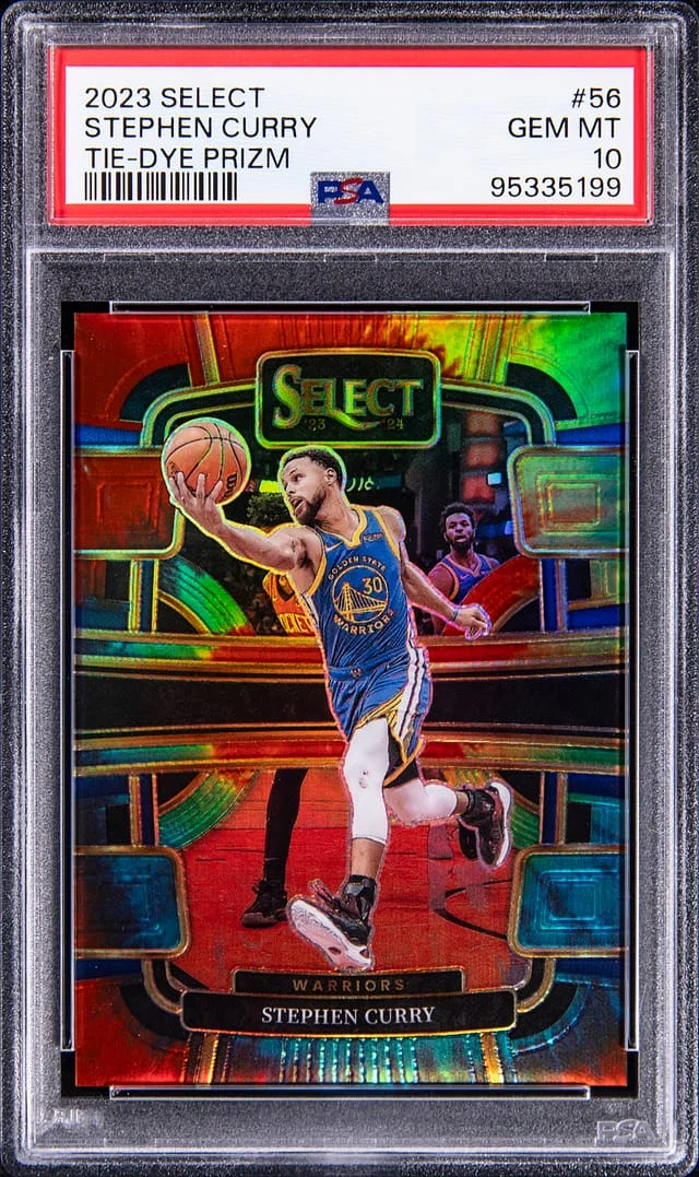 2023 Panini Select Stephen Curry Tie-Dye Prizm #56 card image