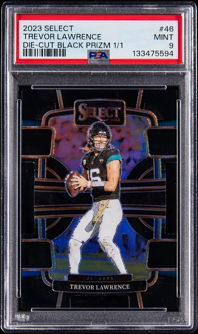 2023 Panini Select Trevor Lawrence Die-Cut Black Prizm 1/1 #46 card image