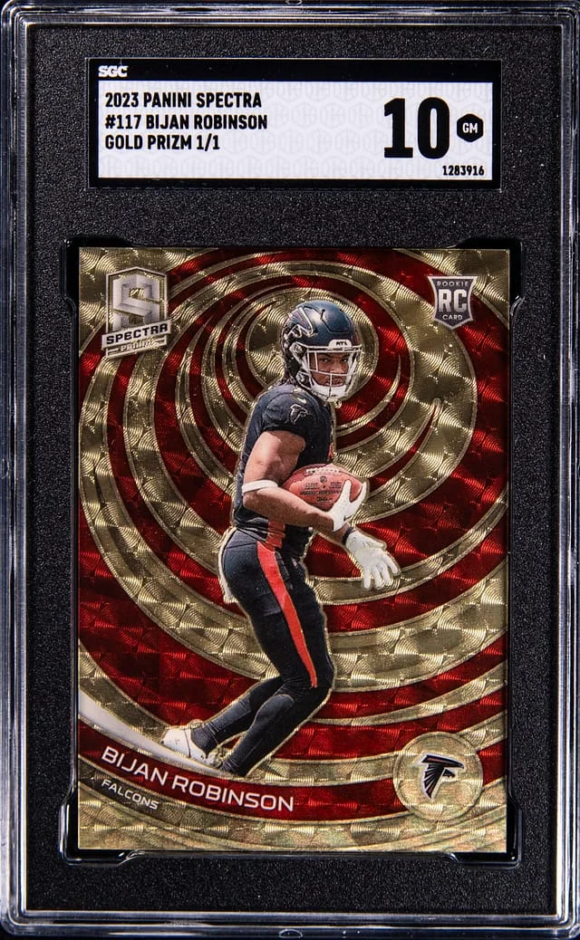 2023 Panini Spectra Bijan Robinson Gold Prizm 1/1 #117 card image