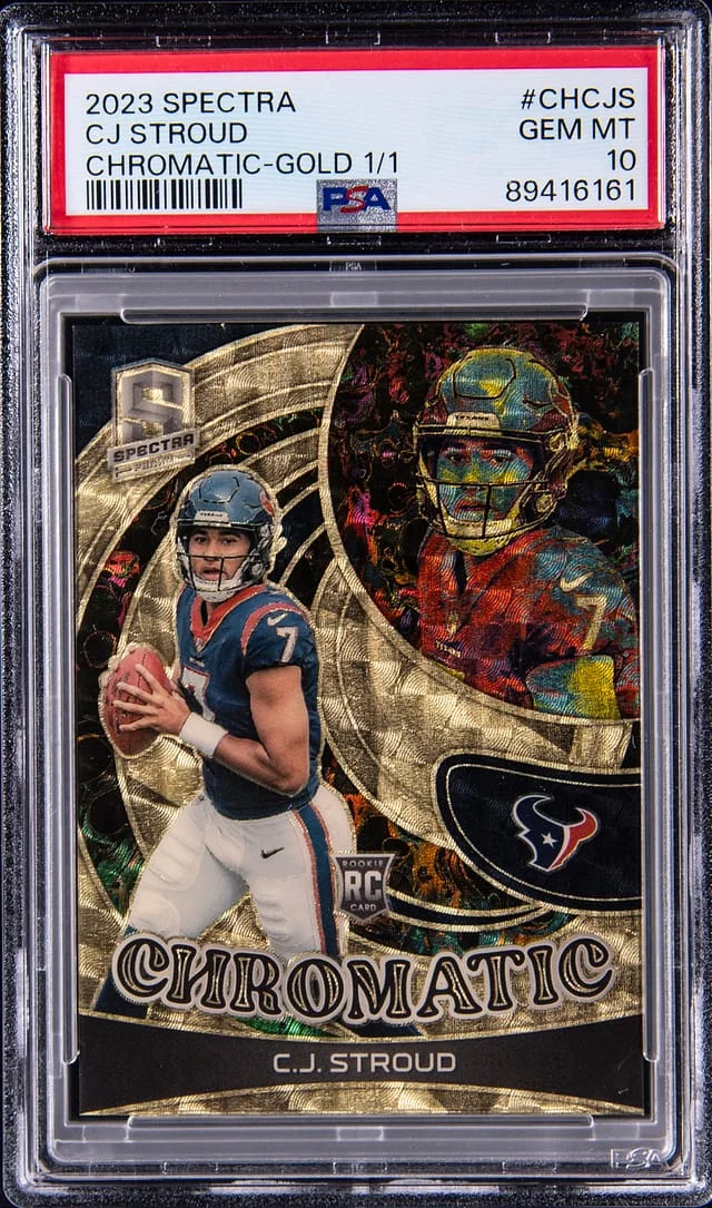2023 Panini Spectra C.J. Stroud Chromatic Gold Prizm #CH-CJS card image
