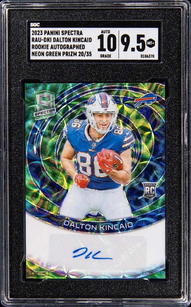 2023 Panini Spectra Dalton Kincaid Autographed Neon Green #RAU-DKI card image
