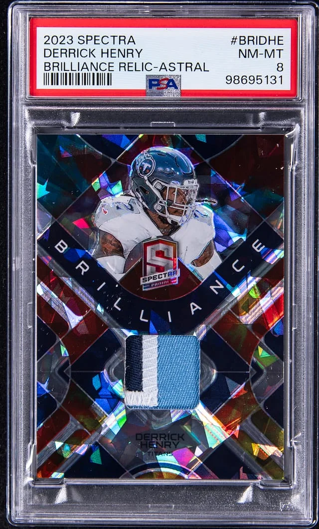 2023 Panini Spectra Derrick Henry Brilliance Relic Astral #BRI-DHE card image