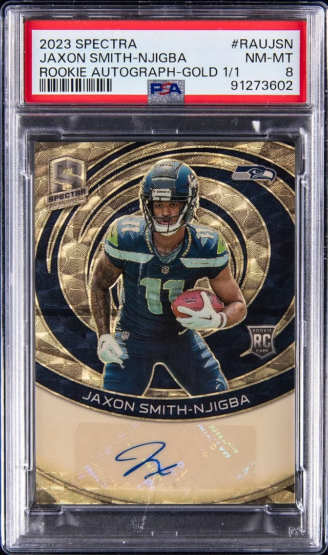 2023 Panini Spectra Jaxon Smith-Njigba Autographs Gold #RAU-JSN card image