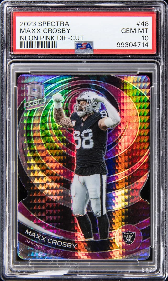 2023 Panini Spectra Maxx Crosby Neon Pink Die-Cut #48 card image