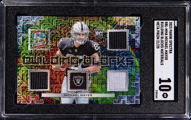 2023 Panini Spectra Michael Mayer Building Blocks Materials-Meta Prizm #BBL-MMA card image