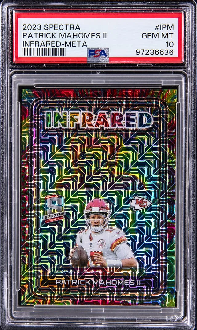 2023 Panini Spectra Patrick Mahomes II Infrared Meta #I-PM card image