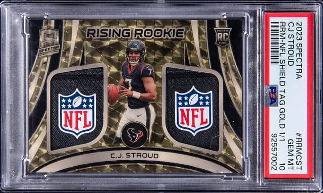 2023 Panini Spectra Rising Materials NFL Shield #no-number card image