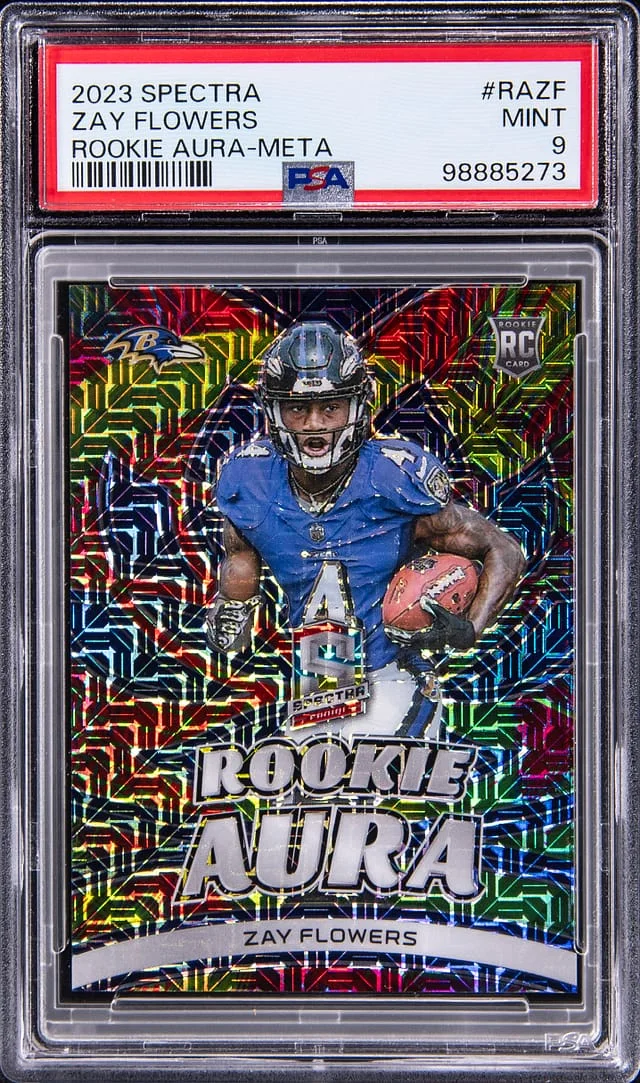 2023 Panini Spectra Zay Flowers Aura Meta #RA-ZF card image