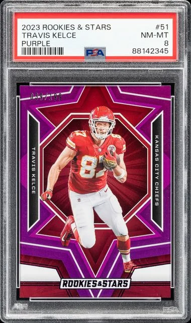 2023 Panini Travis Kelce Rookies & Stars Purple #51 card image