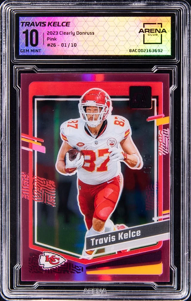 2023 Panini Travis Kelce - AC Clearly Donruss Pink #26 card image