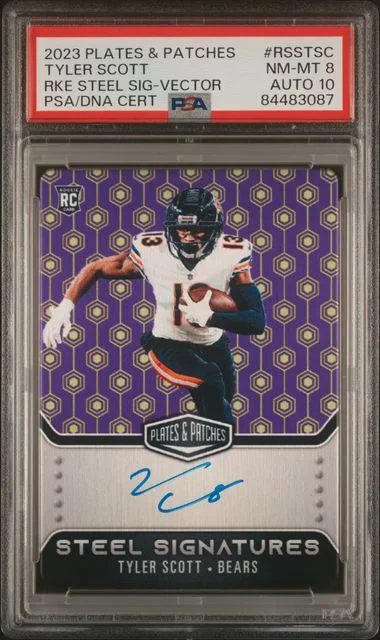 2023 Panini Tyler Scott Plates & Patches Steel Signatures Vector #RSSTSC card image