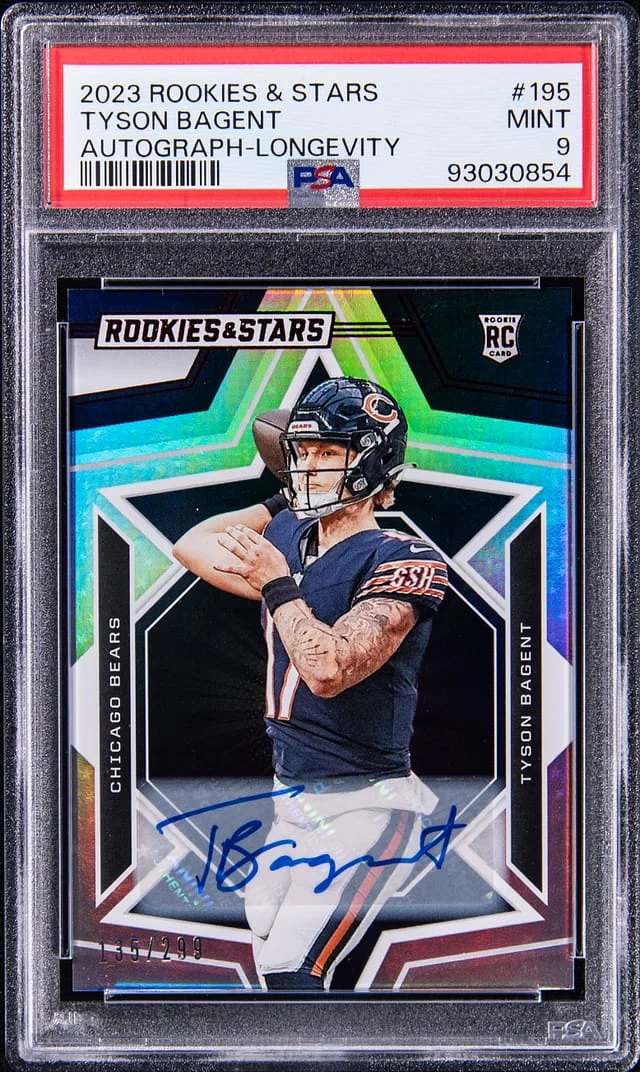 2023 Panini Tyson Bagent Rookies & Stars Autograph-Longevity #195 card image