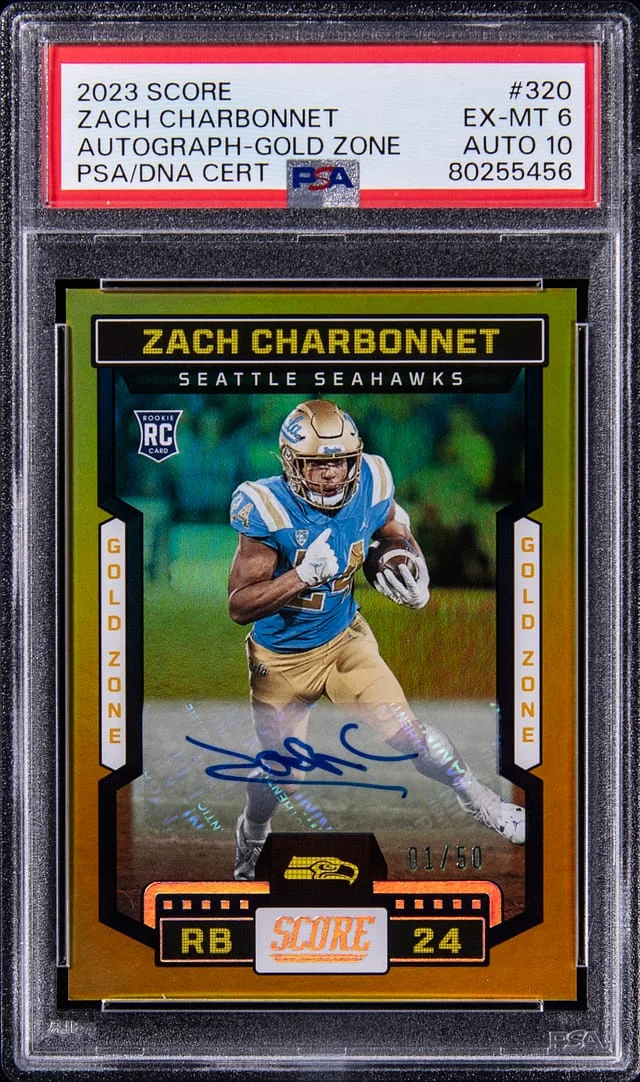 2023 Panini Zach Charbonnet Gold Zone #320 card image