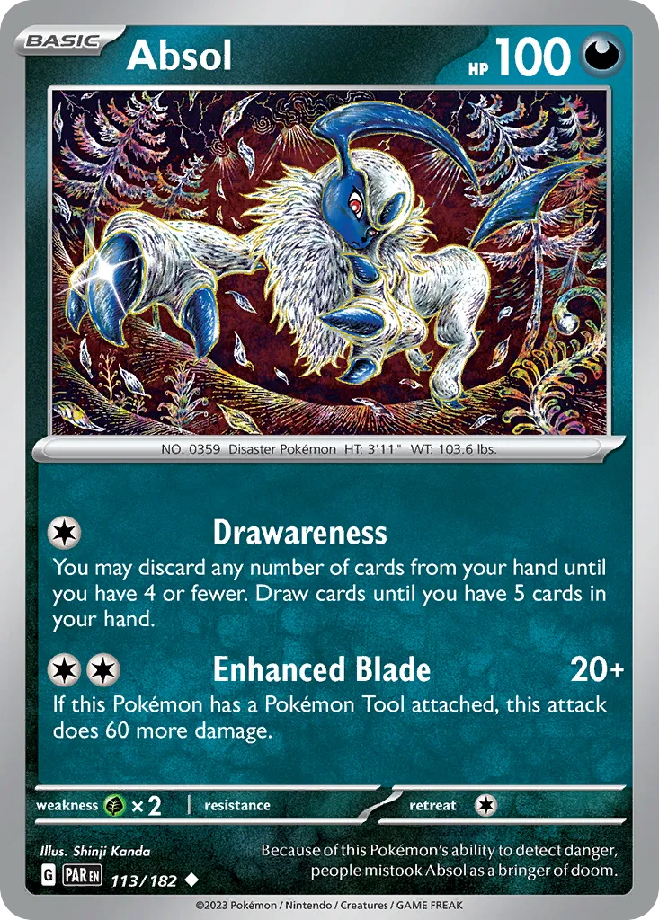 2023 Paradox Rift Absol #113/182 Uncommon card image