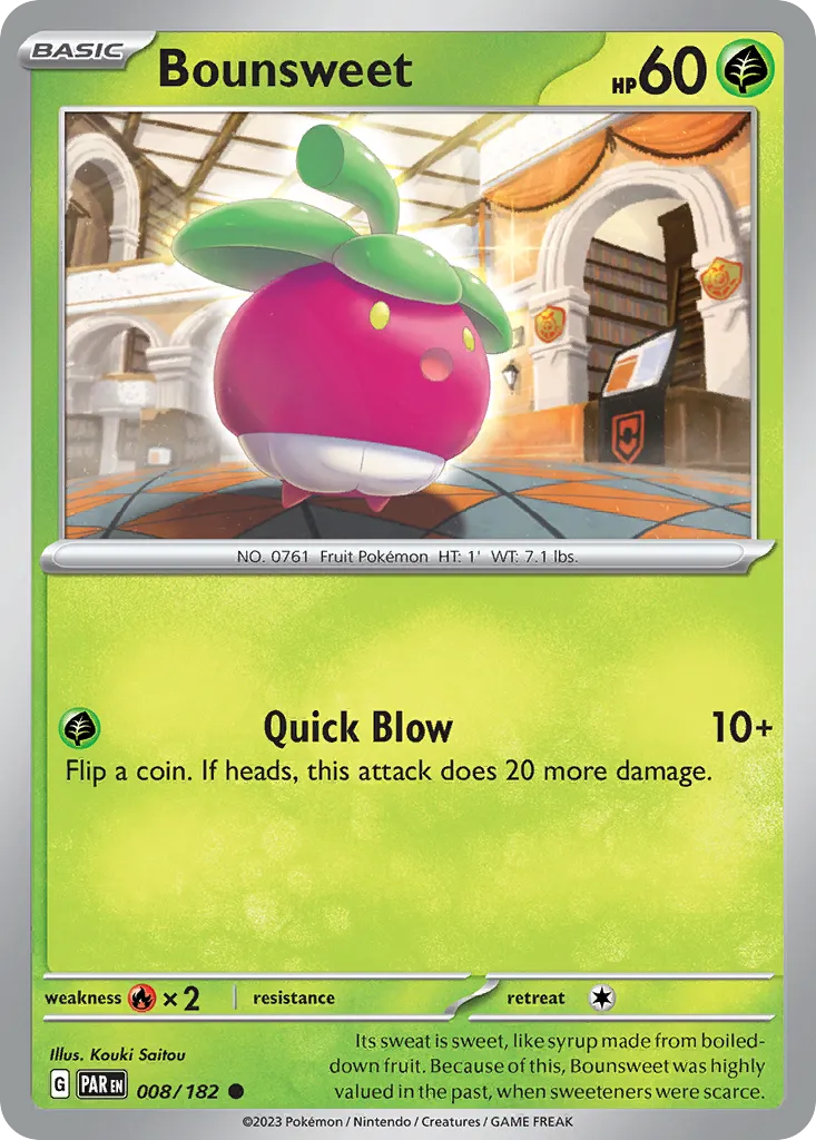 2023 Paradox Rift Bounsweet Common #008/182 Common card image