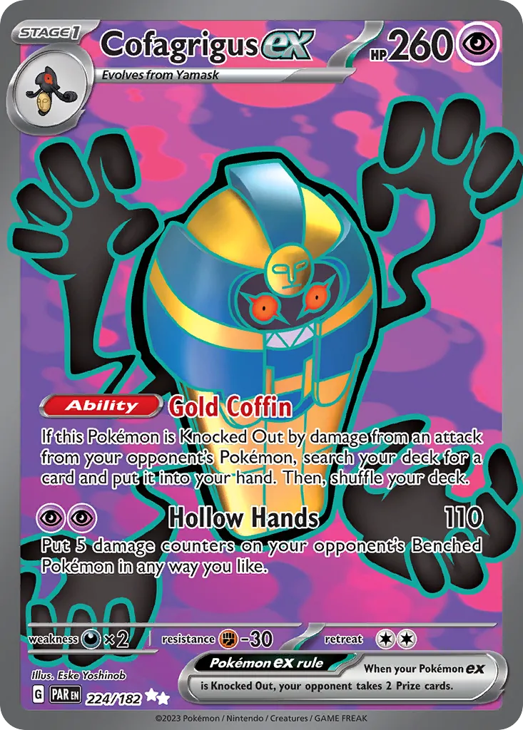 2023 Paradox Rift Cofagrigus ex #224/182 Ultra Rare card image