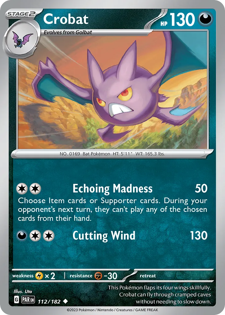2023 Paradox Rift Crobat #112/182 Uncommon card image