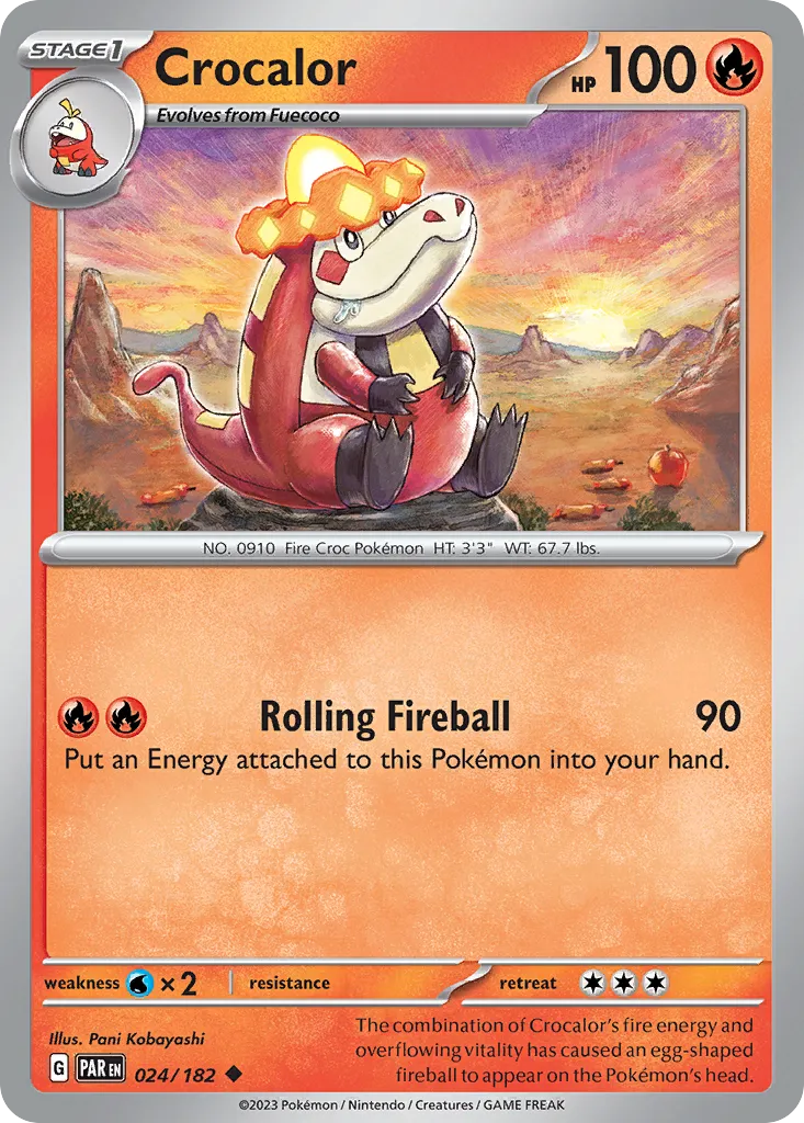 2023 Paradox Rift Crocalor #024/182 Uncommon card image