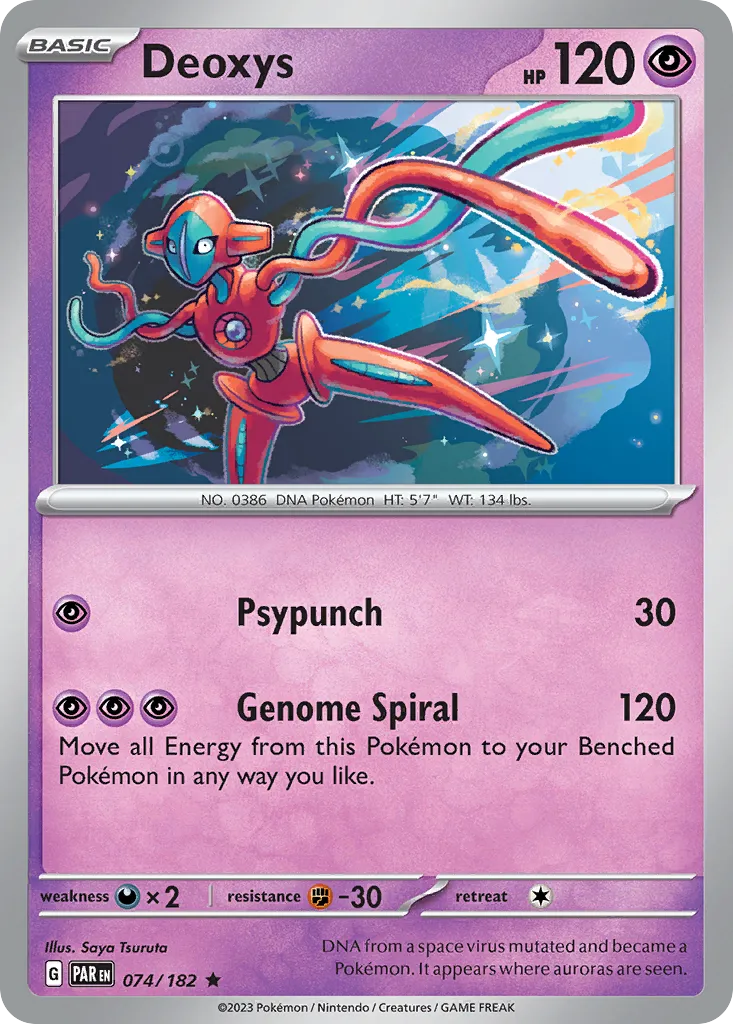 2023 Paradox Rift Deoxys #074/182 Rare card image