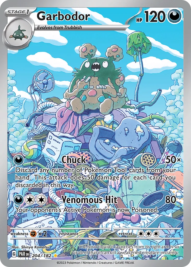 2023 Paradox Rift Garbodor #204/182 Illustration Rare card image