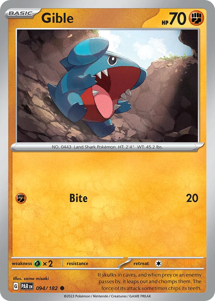 2023 Paradox Rift Gible #094/182 Common card image
