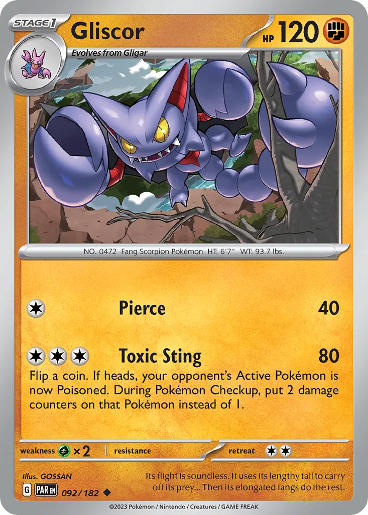 2023 Paradox Rift Gliscor #092/182 Uncommon card image