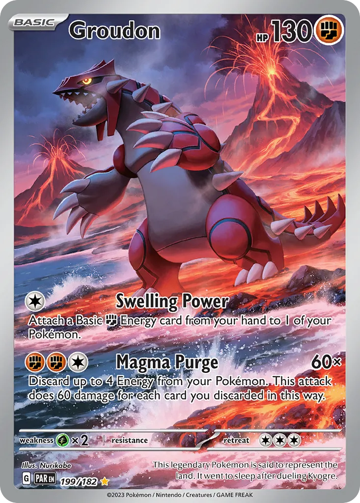 2023 Paradox Rift Groudon #093/182 Rare card image