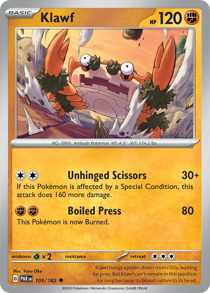 2023 Paradox Rift Klawf #105/182 Uncommon card image