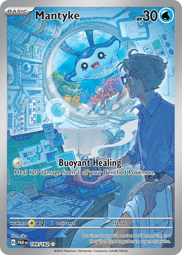 2023 Paradox Rift Mantyke #189/182 Illustration Rare card image