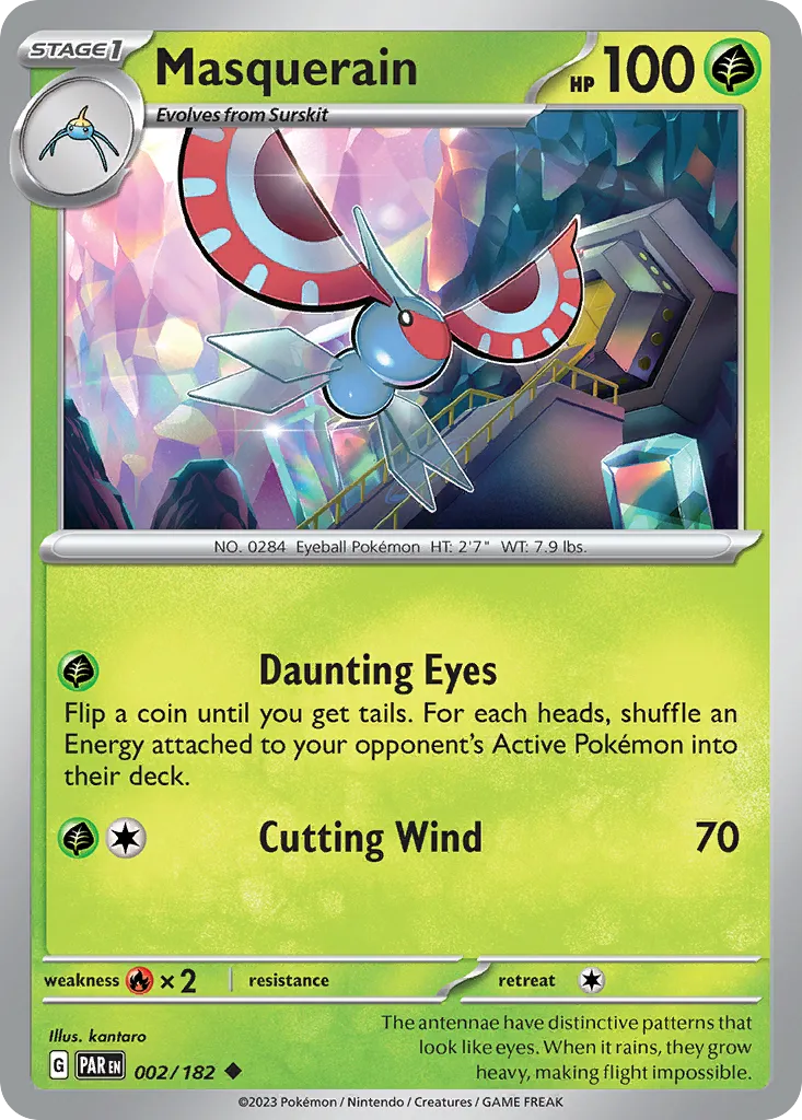 2023 Paradox Rift Masquerain Uncommon #002/182 Uncommon card image