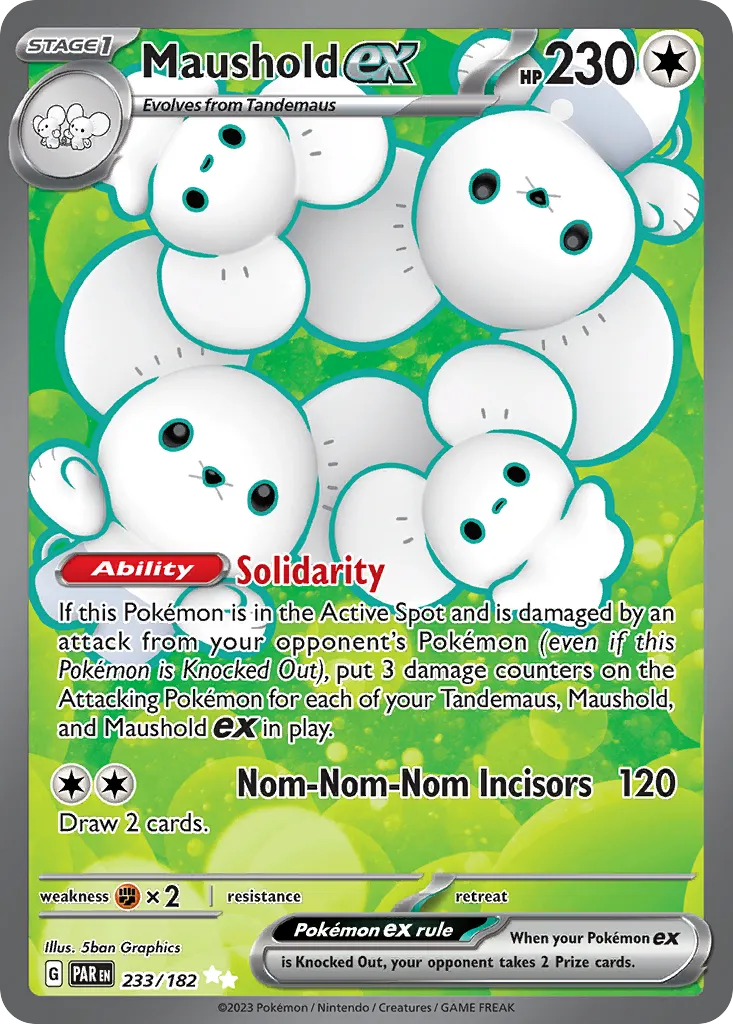 2023 Paradox Rift Maushold ex #233/182 Ultra Rare card image