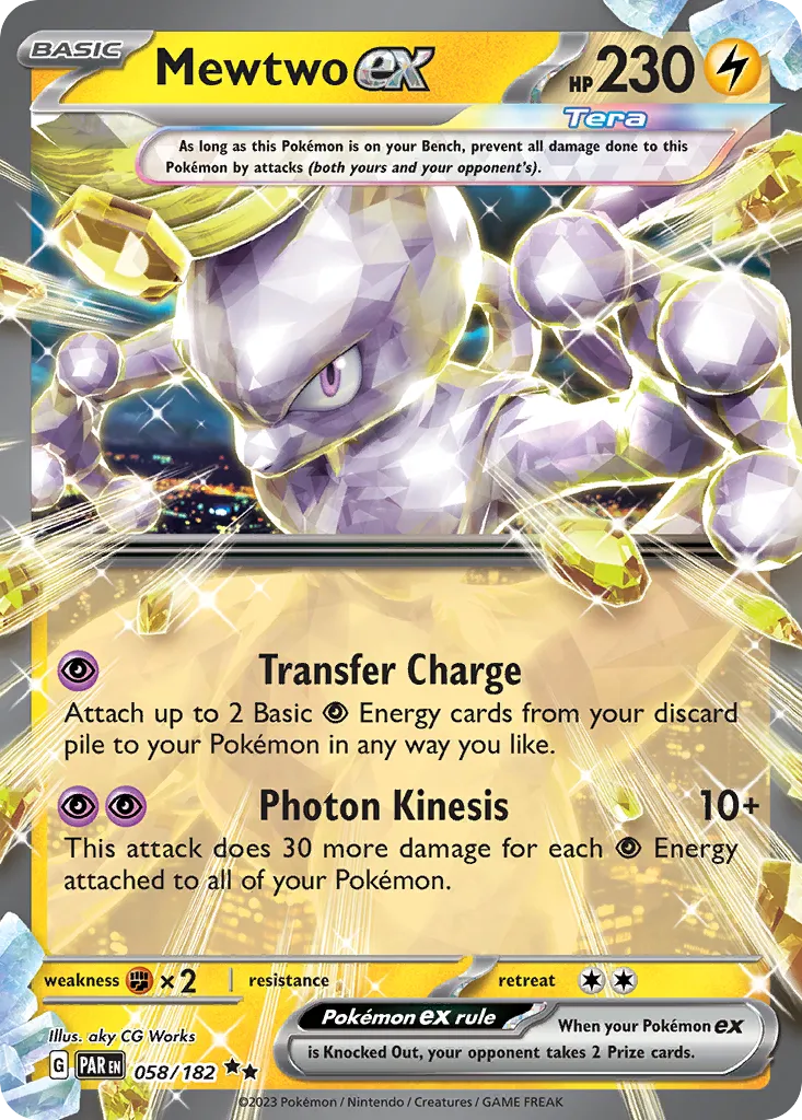 2023 Paradox Rift Mewtwo ex #058/182 Double Rare card image