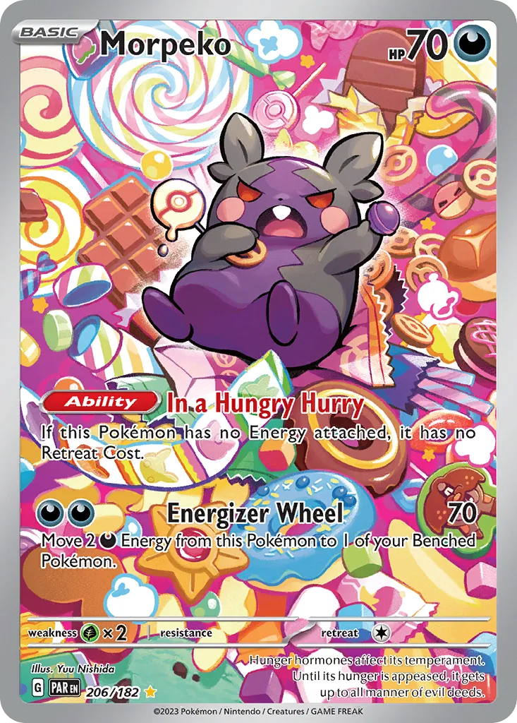 2023 Paradox Rift Morpeko #206/182 Illustration Rare card image