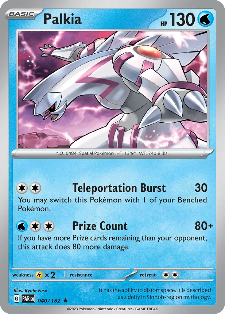 2023 Paradox Rift Palkia #040/182 Rare card image