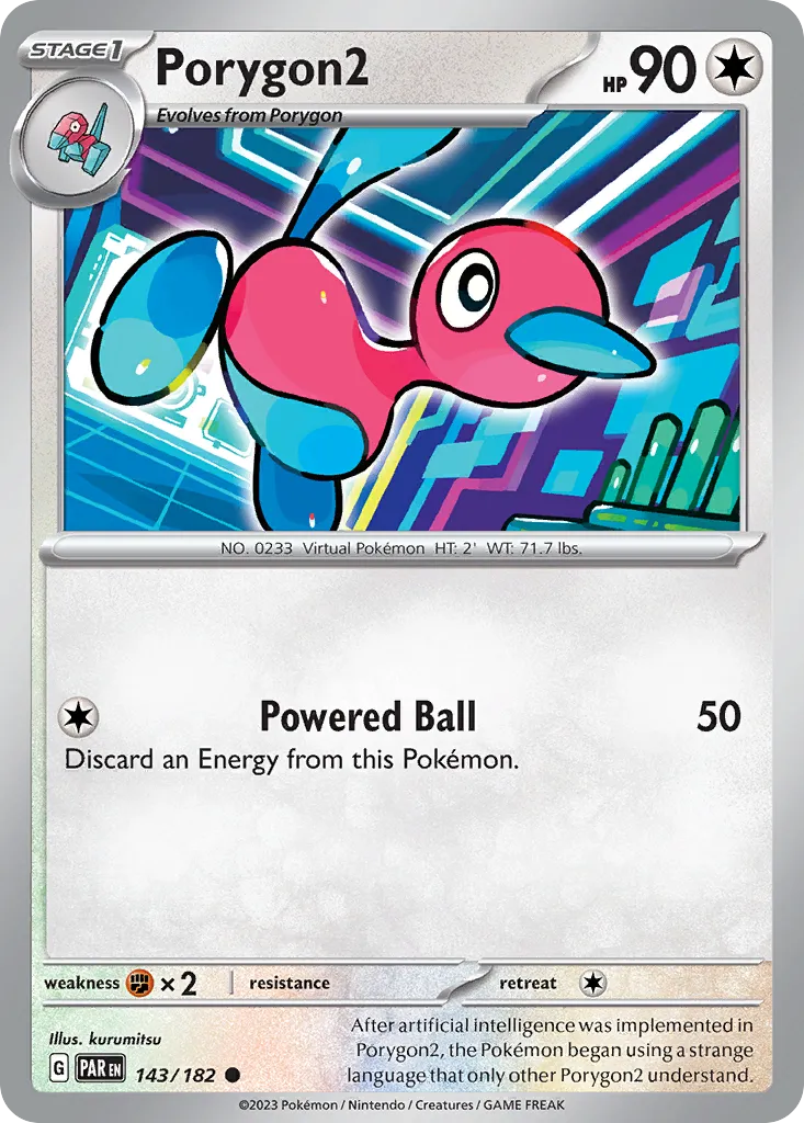 2023 Paradox Rift Porygon2 Common #143/182 Common card image