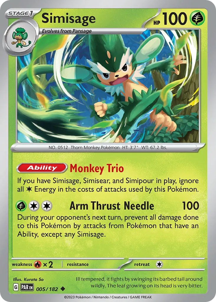 2023 Paradox Rift Simisage Uncommon #005/182 Uncommon card image
