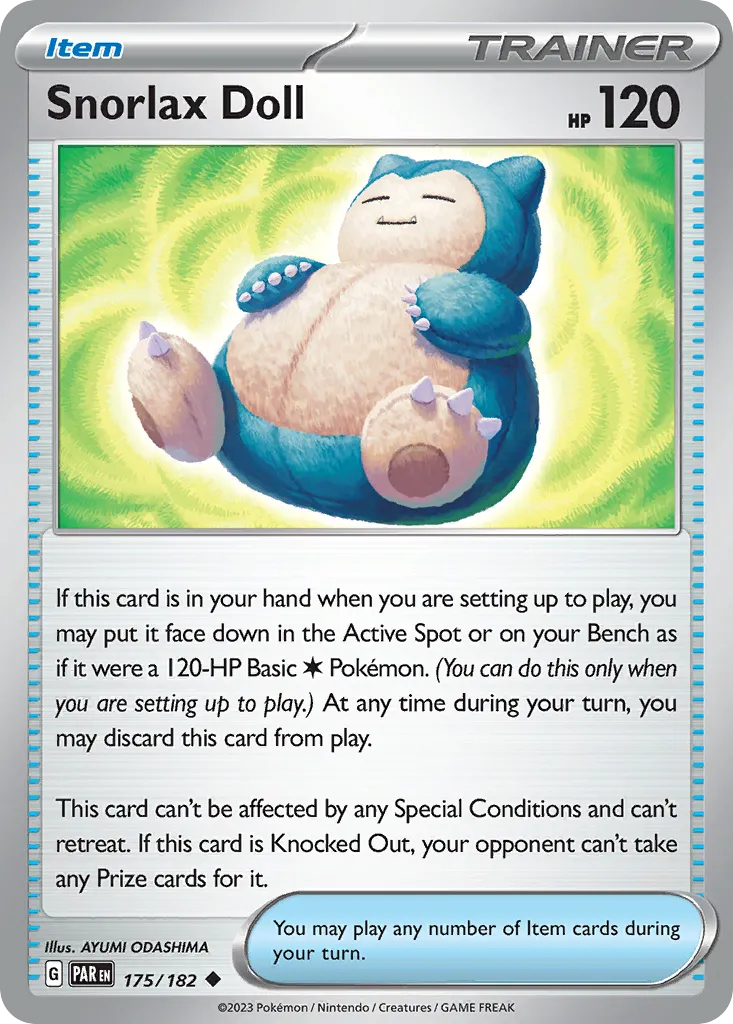 2023 Paradox Rift Snorlax Doll #175/182 Uncommon card image