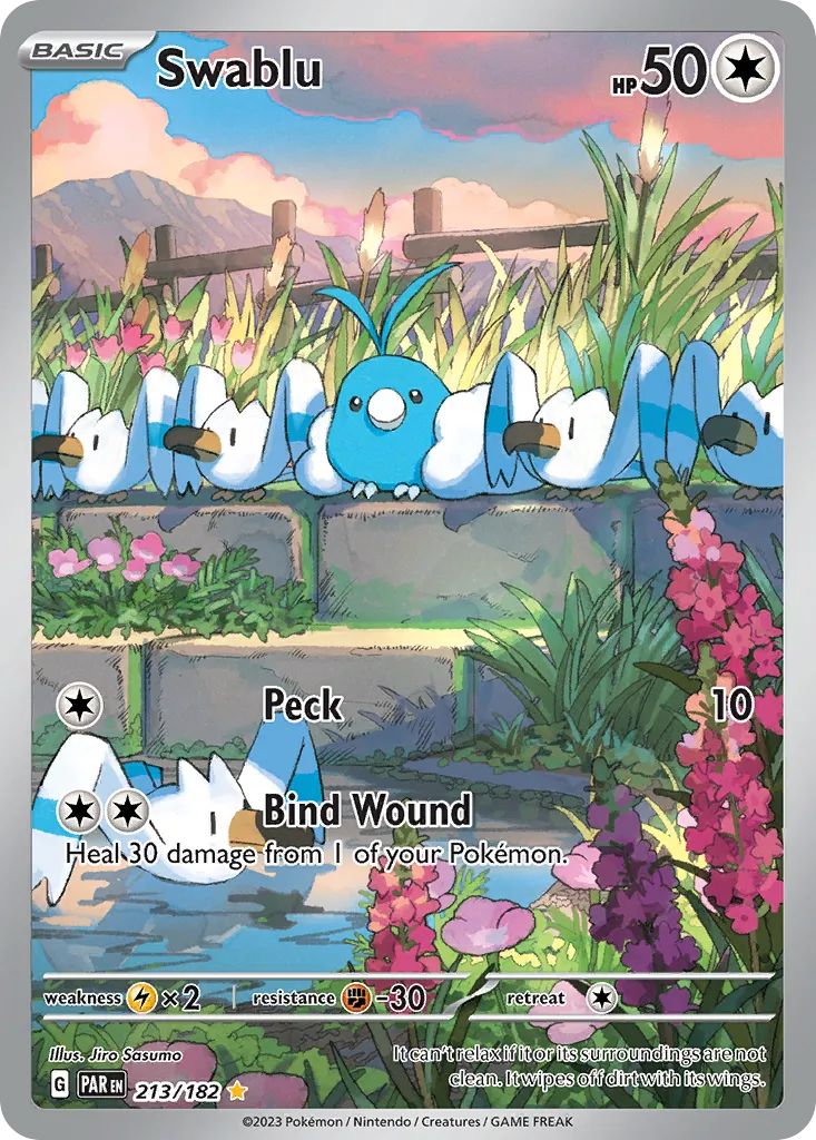2023 Paradox Rift Swablu #213/182 Illustration Rare card image