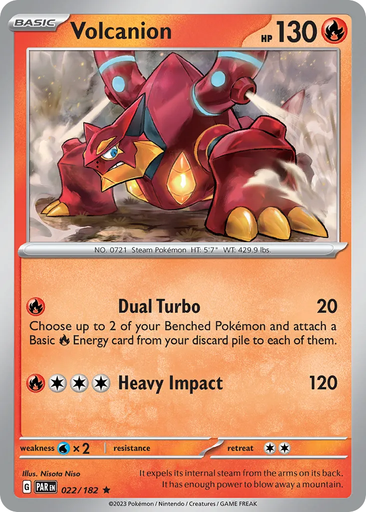 2023 Paradox Rift Volcanion Rare #022/182 Rare card image
