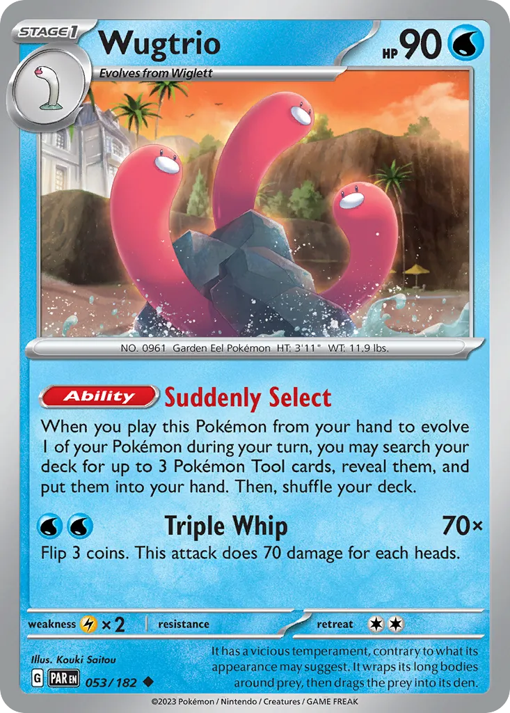 2023 Paradox Rift Wugtrio #053/182 Uncommon card image
