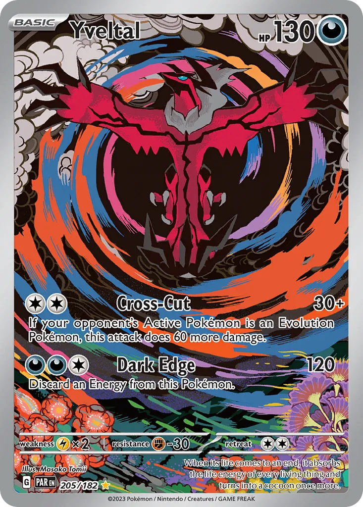 2023 Paradox Rift Yveltal #205/182 Illustration Rare card image