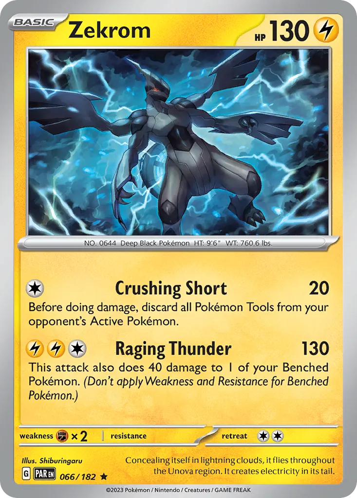 2023 Paradox Rift Zekrom #066/182 Rare card image