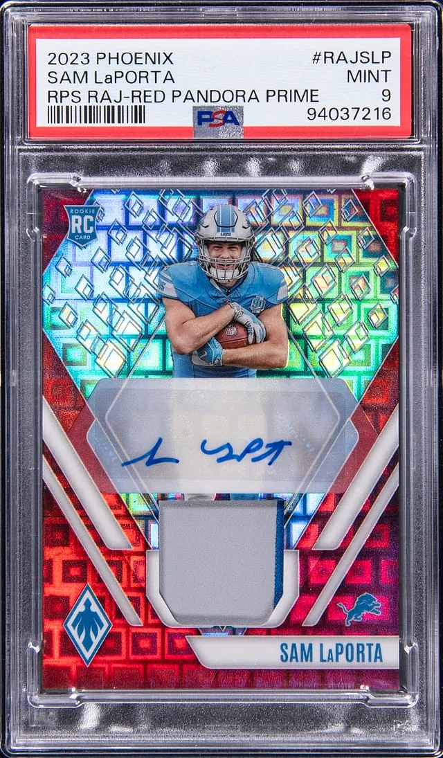2023 Phoenix Patch Signatures-Red Pandora Prime Sam LaPorta #RAJSLP card image