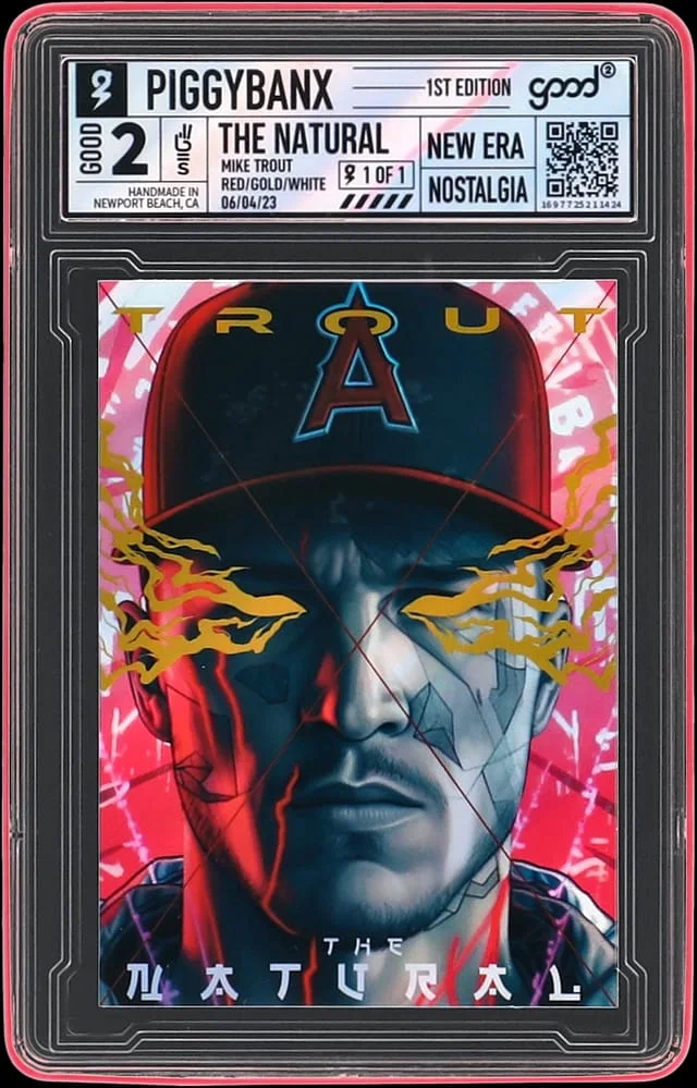 2023 PiggyBanx Good The Natural Red/Gold/White Mike Trout Wave - PiggyBanx Encapsulated - With Original Box #2 card image